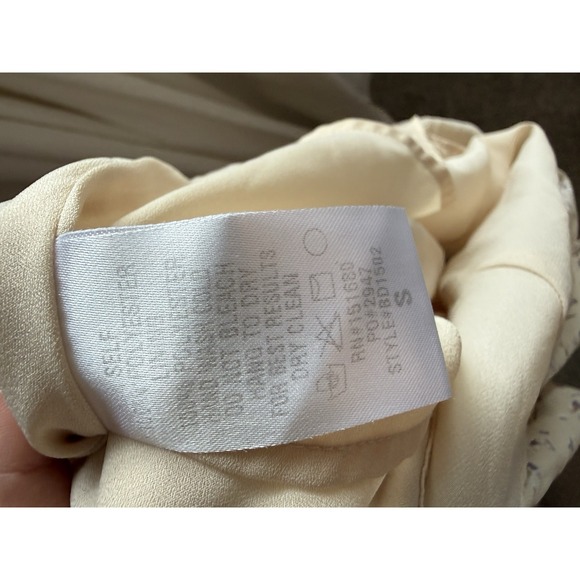 STORIA Ivory Purple Floral Ruffle Fit & Flare Sundress Sleeveless Size S - Picture 6 of 6